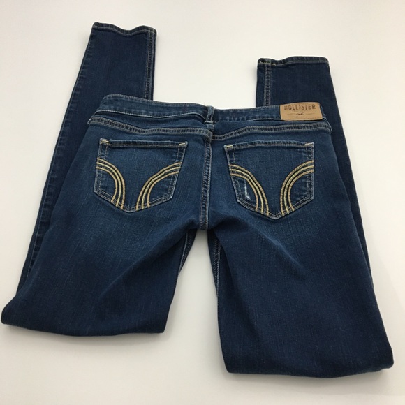 Hollister Dark Wash Fade Distressed Skinny Jeans - Picture 3 of 7